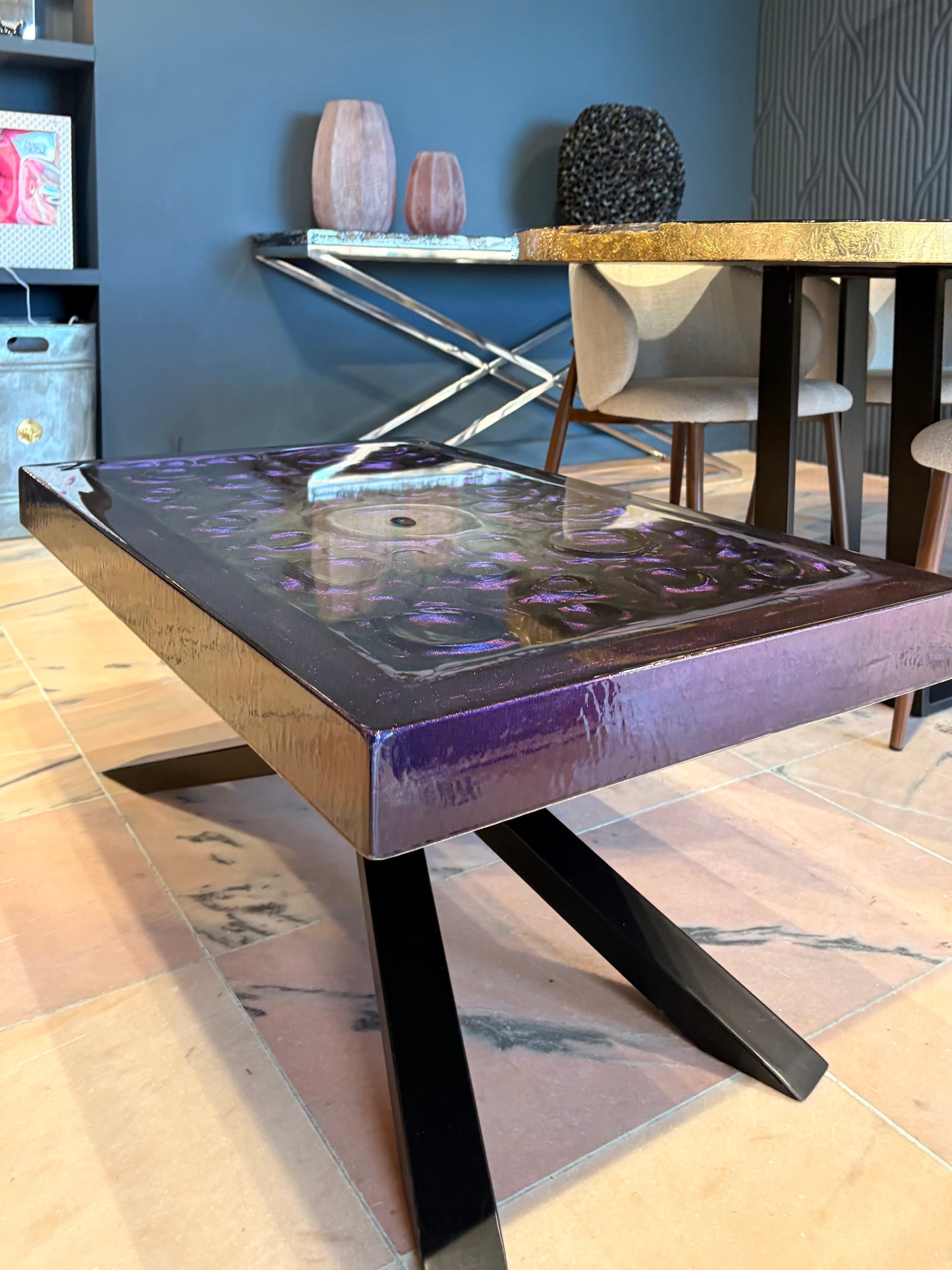 3D Resin Art Coffee Table - Color Shifting - Unique Piece