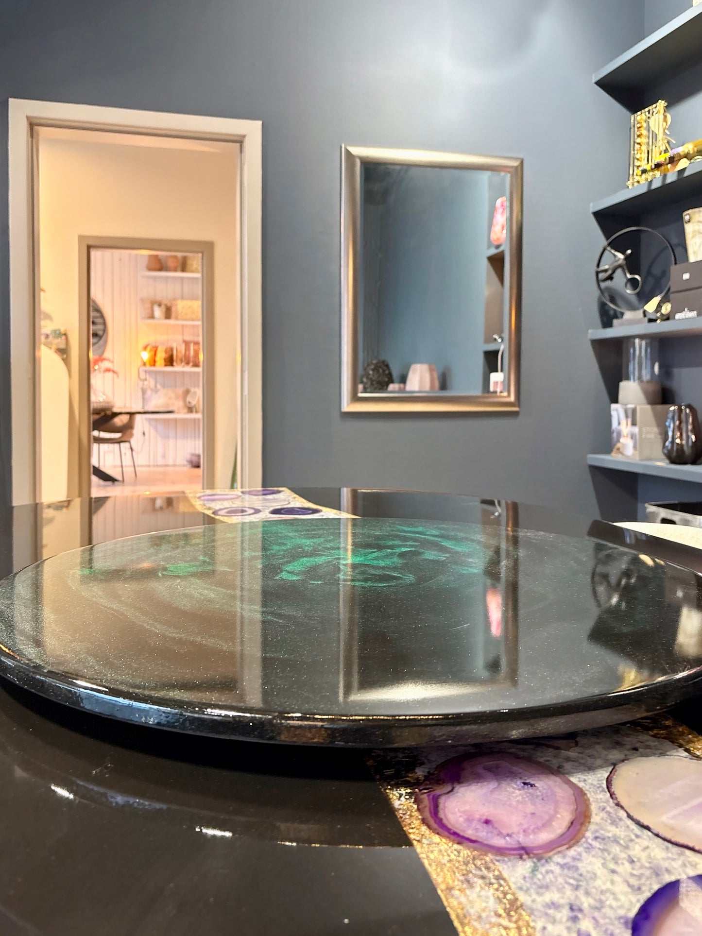 Luxury Lazy Susan | Rotating Centerpiece | Epoxy Resin Art