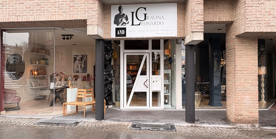Showroom of Leonardo Gravina in Lanaken, Belgium. Bespoke Dining Tables.