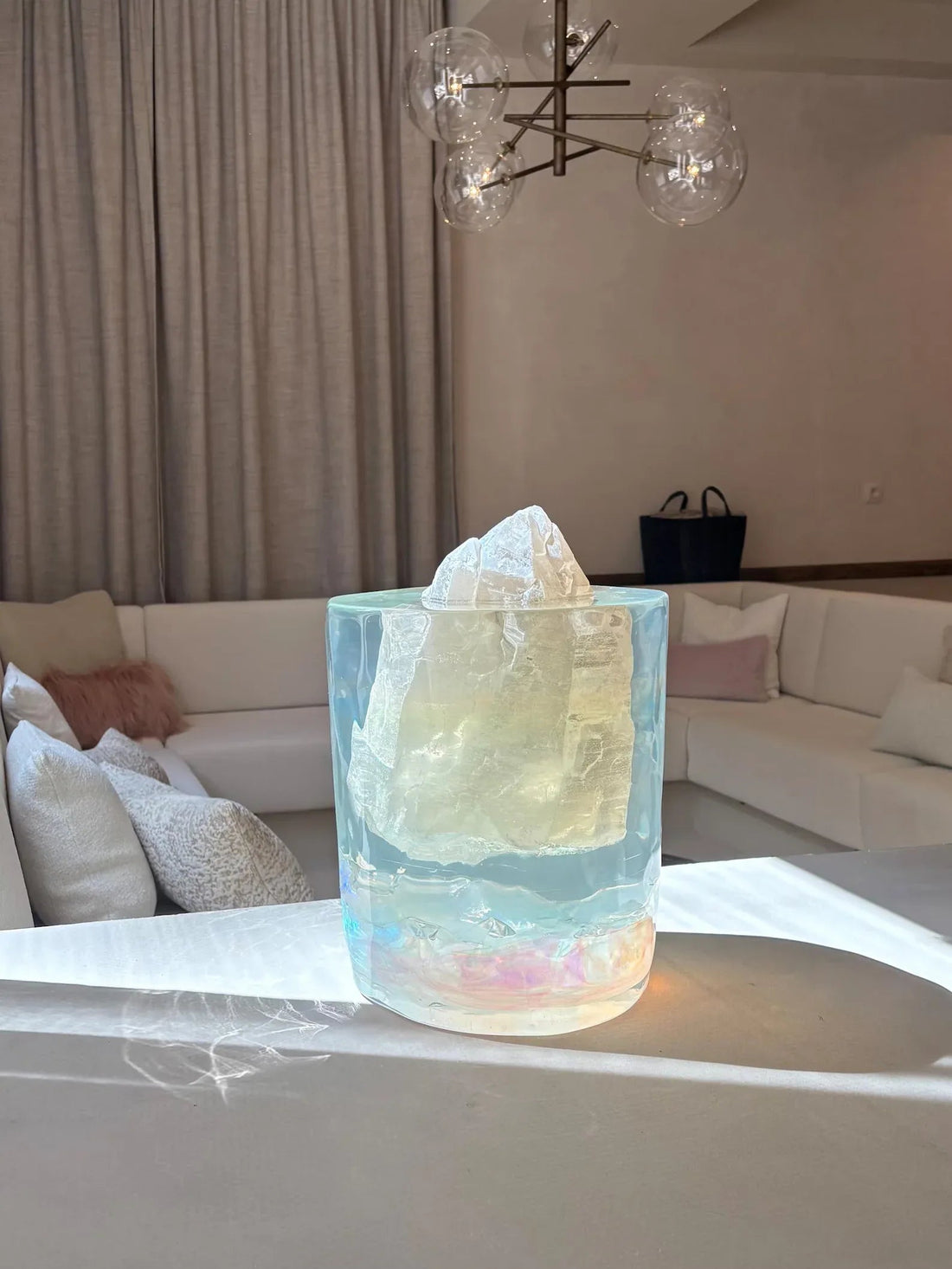 gemstone-levitating crystal - sculpture