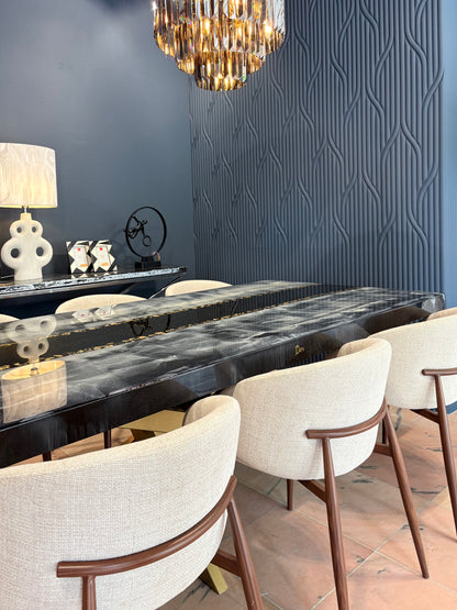 Custom Ocean Beach Epoxy Resin Dining Table | Personalized with Your Names