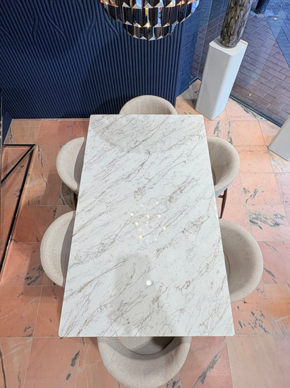 Subtle Gold & Silver Marble Effect Dining Table (Custom)