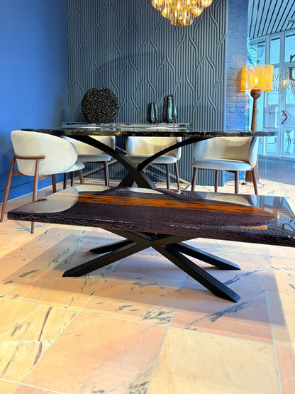 Purple & Red River Coffee Table | Custom Handcrafted Design - Leonardo Gravina 