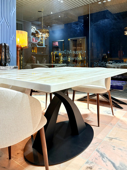 Marble Effect and Designer Table Legs (Premium Metal Base)