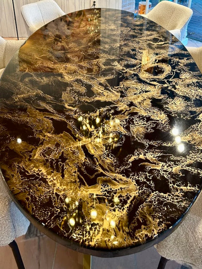 Gold Cloud Resin Table (Luxury Finish)