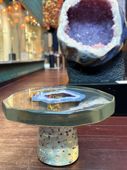Table en améthyste personnalisée | Sculpture en géode d'agate | Œuvre d'art 3D | Leonardo Gravina