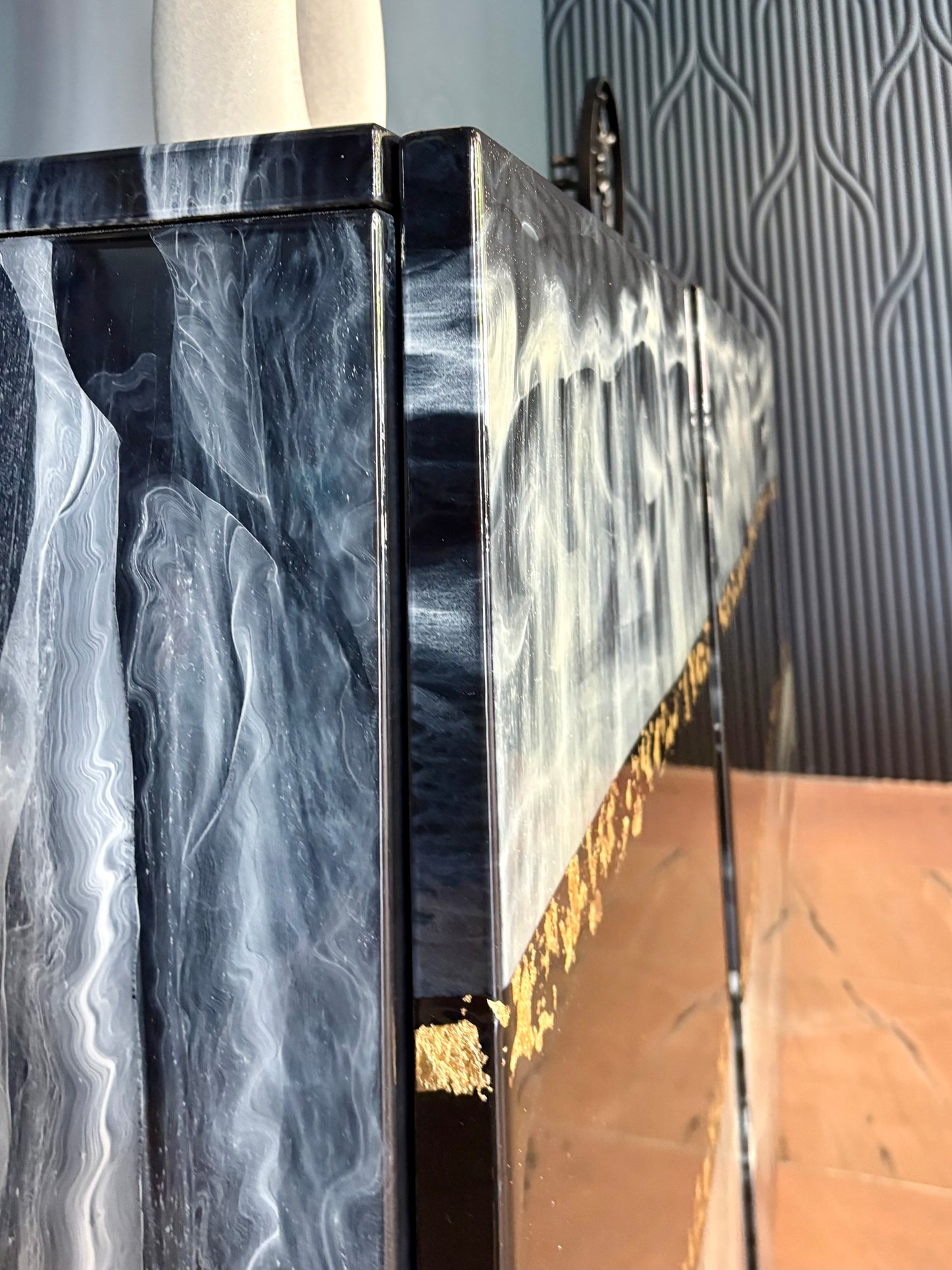 Beach Art Resin Sideboard (Custom Handmade)