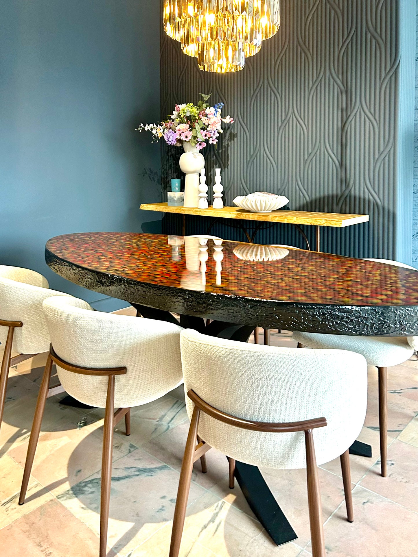 The Magma Flow | Hand-Sculpted 3D Organic Art Table | Bespoke 1-of-1 Edition