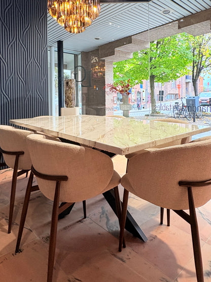 Subtle Gold & Silver Marble Effect Dining Table (Custom)