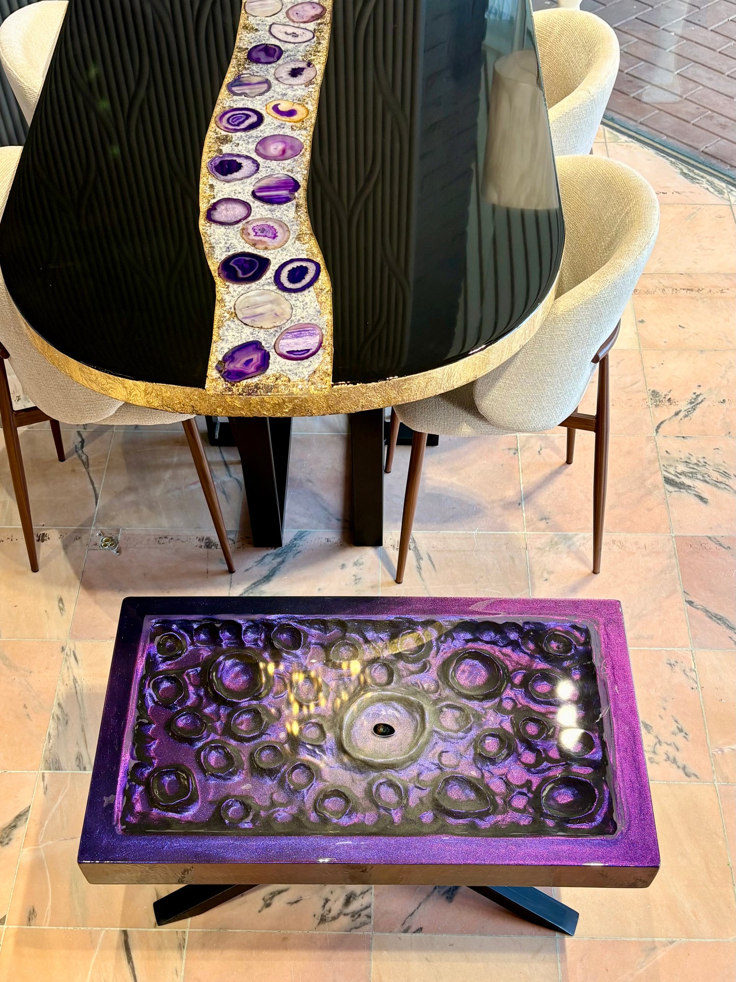 3D Resin Art Coffee Table - Color Shifting - Unique Piece