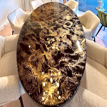 Gold Cloud Resin Table (Luxury Finish)