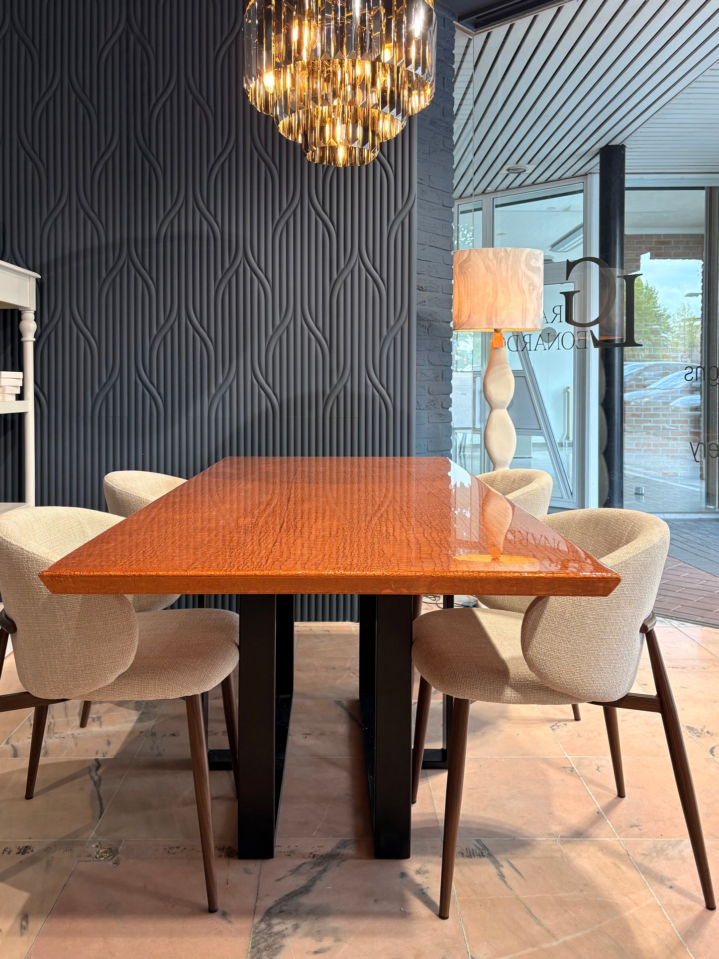 Table à manger Croco | Bords biseautés | Sur mesure