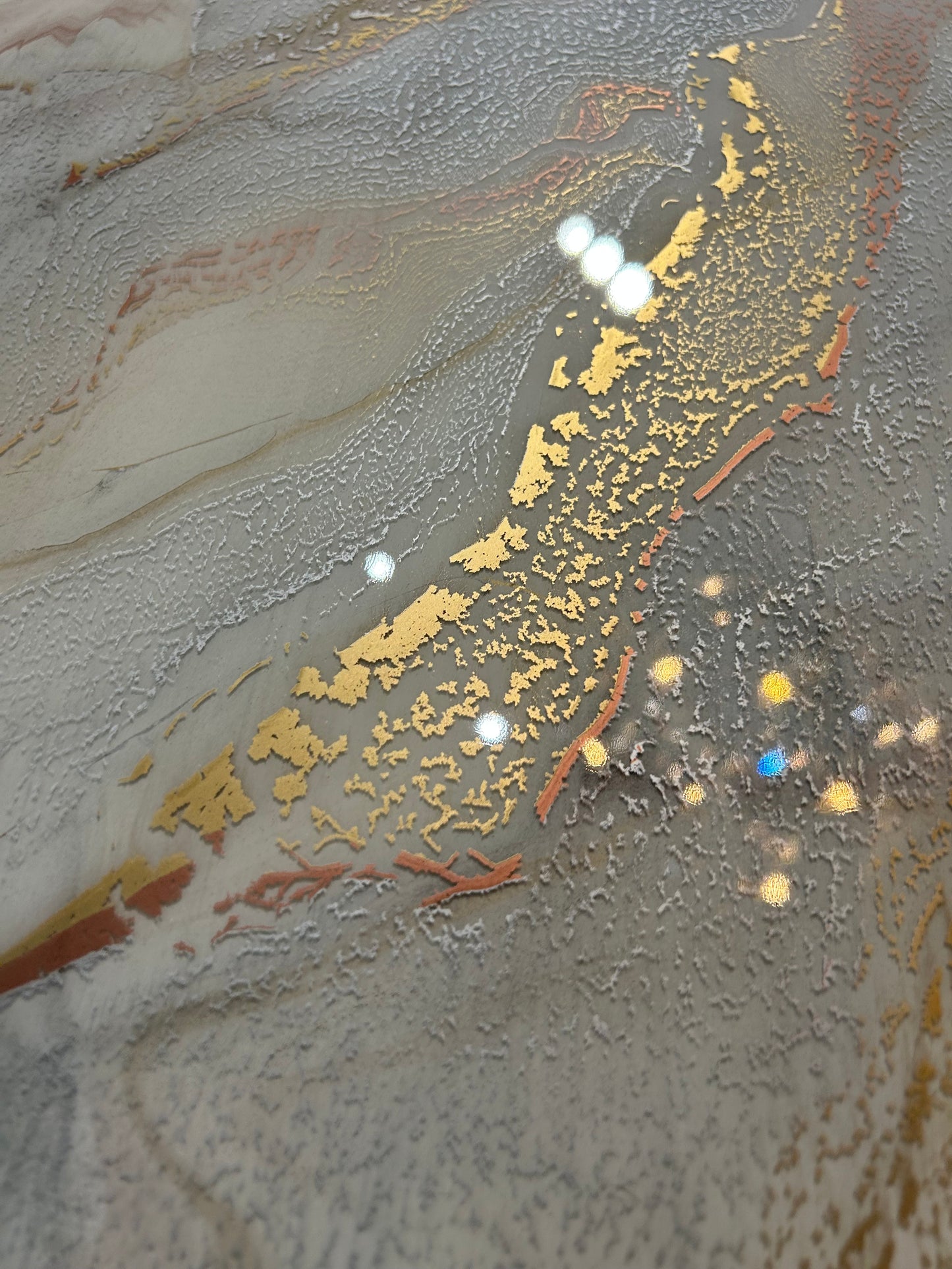 Bronze, Gold & Silver Marble Resin Dining Table (Custom)