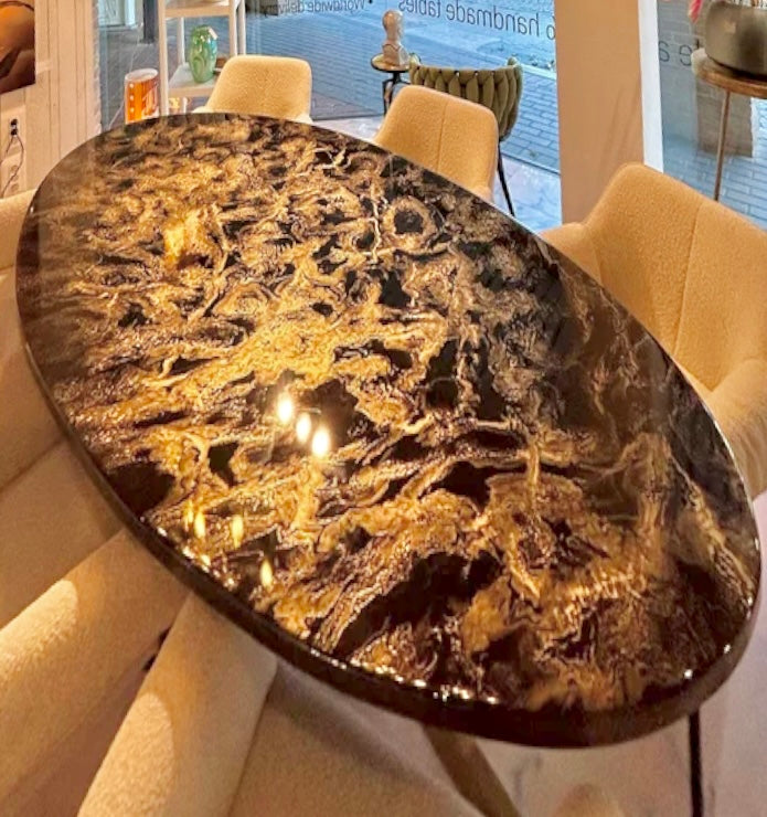 Gold Cloud Resin Table (Luxury Finish)