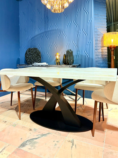 Marble Effect and Designer Table Legs (Premium Metal Base)