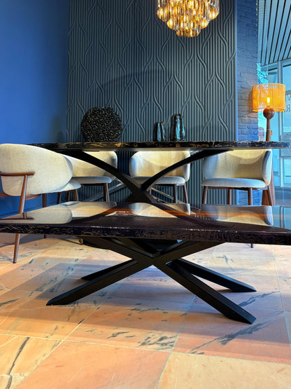 Purple & Red River Coffee Table | Custom Handcrafted Design - Leonardo Gravina 