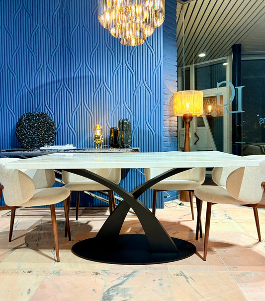 Marble Effect and Designer Table Legs (Premium Metal Base)