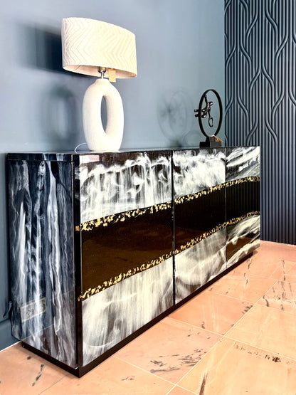 Beach Art Resin Sideboard (Custom Handmade)