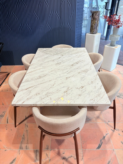 Subtle Gold & Silver Marble Effect Dining Table (Custom)