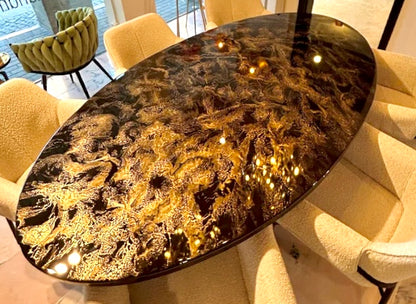 Gold Cloud Resin Table (Luxury Finish)