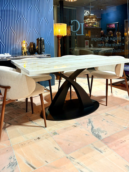 Marble Effect and Designer Table Legs (Premium Metal Base)