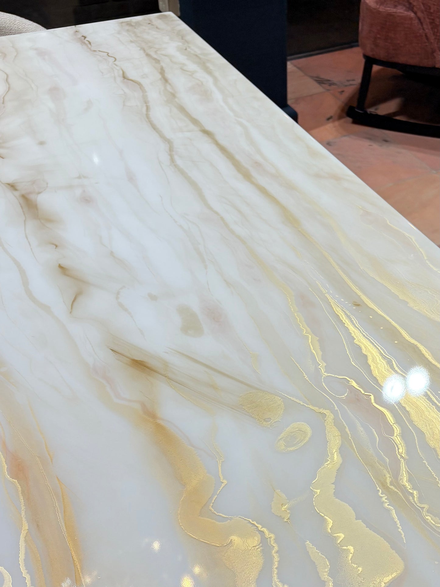 Marble Effect and Designer Table Legs (Premium Metal Base)