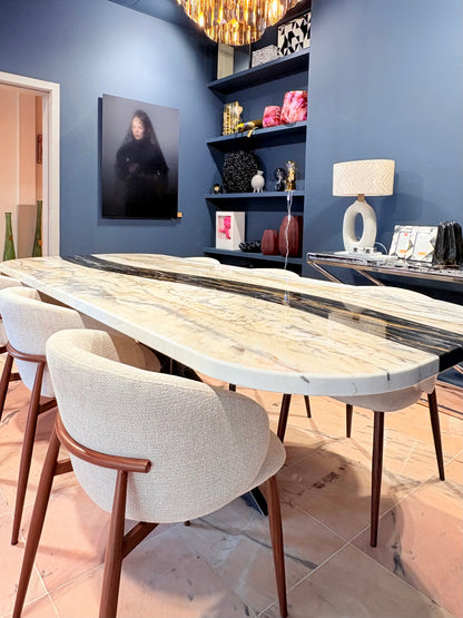 Black Resin River Table with Gold Sparkles (Luxury Handmade)