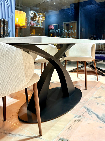 Marble Effect and Designer Table Legs (Premium Metal Base)