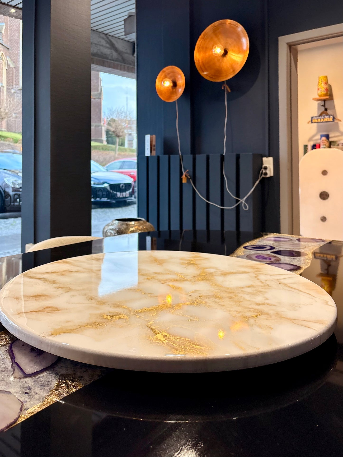 Custom Made Lazy Susan Epoxy Resin Art