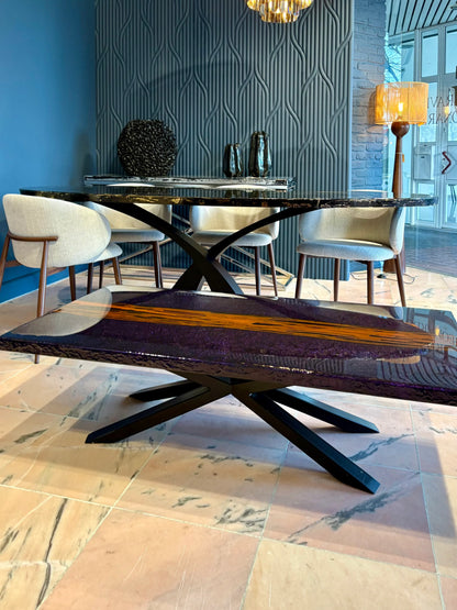 Purple & Red River Coffee Table | Custom Handcrafted Design - Leonardo Gravina 