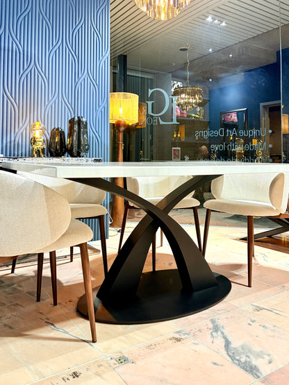 Marble Effect and Designer Table Legs (Premium Metal Base)