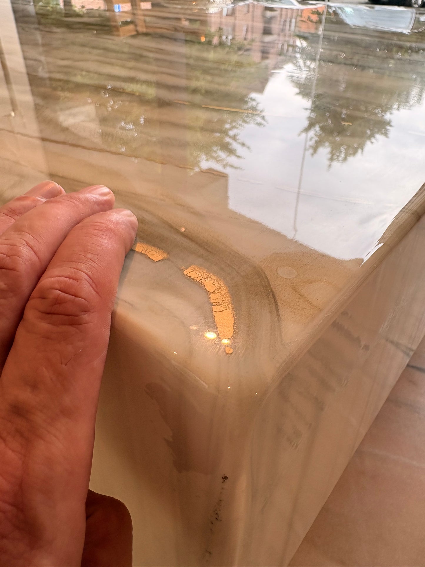 Custom Gold Cloudy Luxury Resin Coffee Table – 140x110xH40cm
