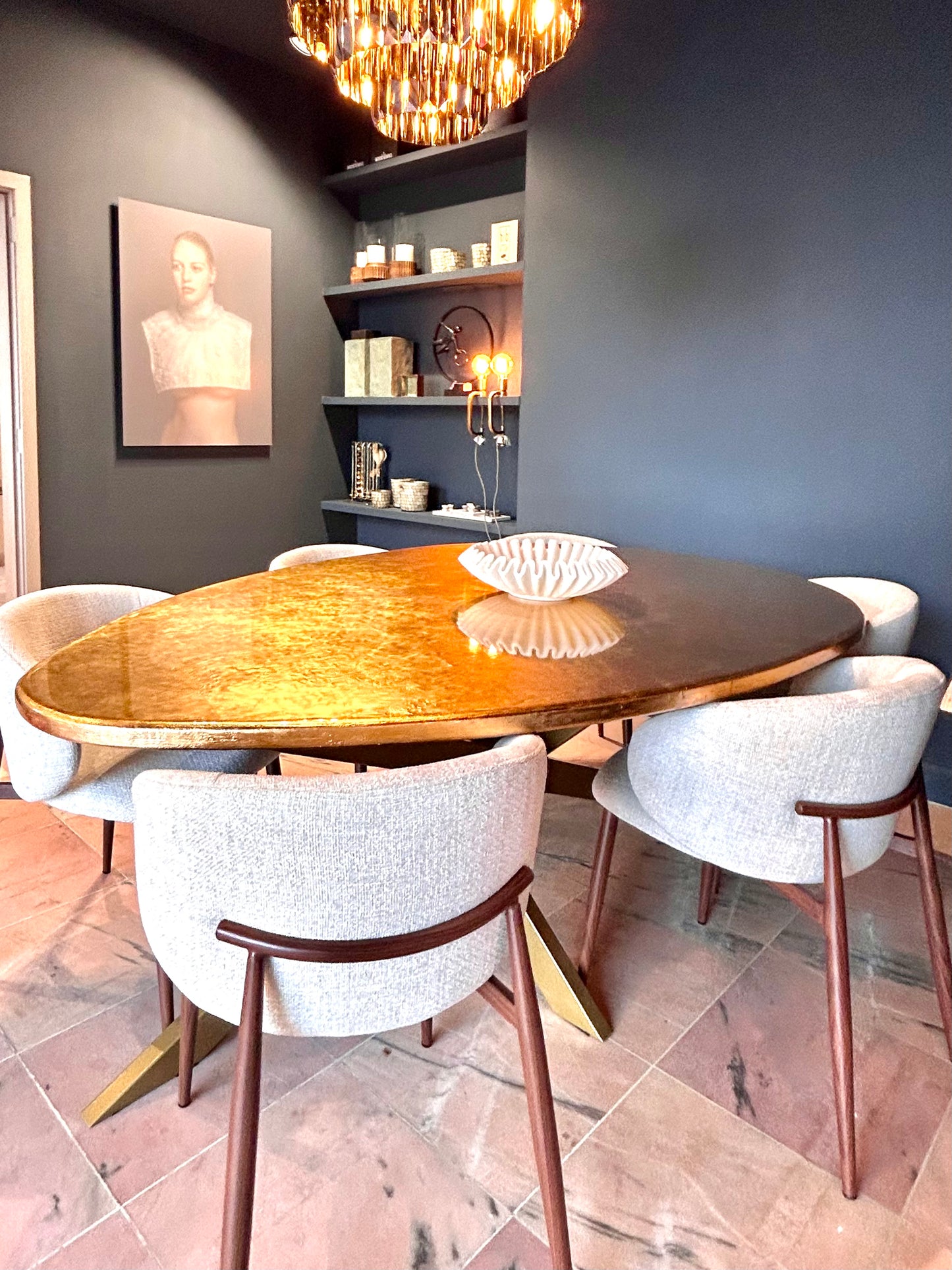 Feuilles d'or 24 carats pour table | Forme organique