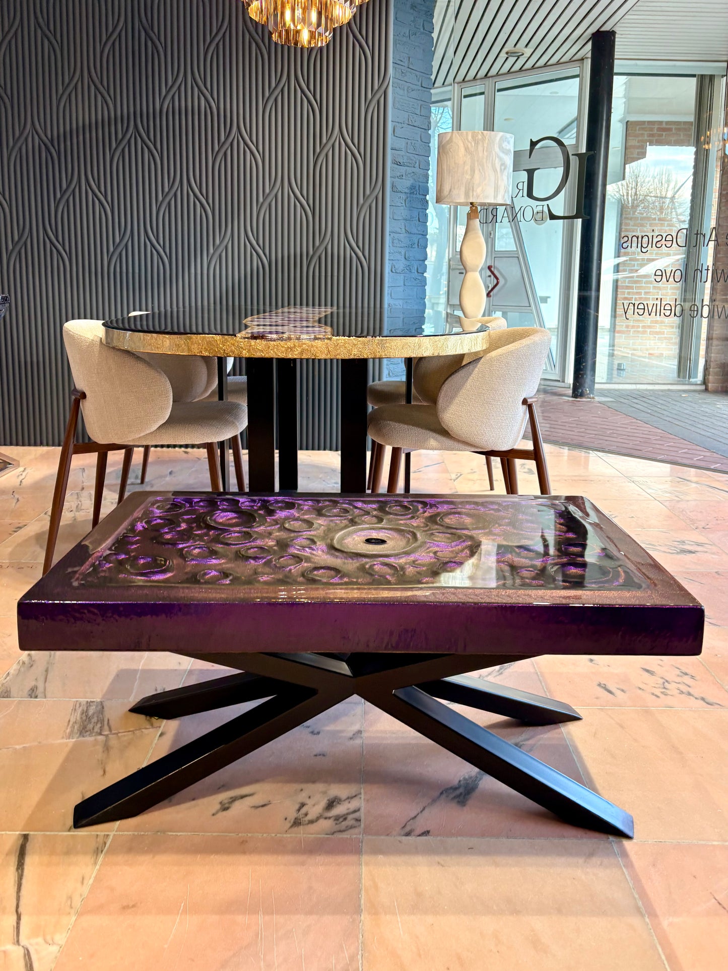 3D Resin Art Coffee Table - Color Shifting - Unique Piece