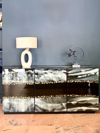 Beach Art Resin Sideboard (Custom Handmade)