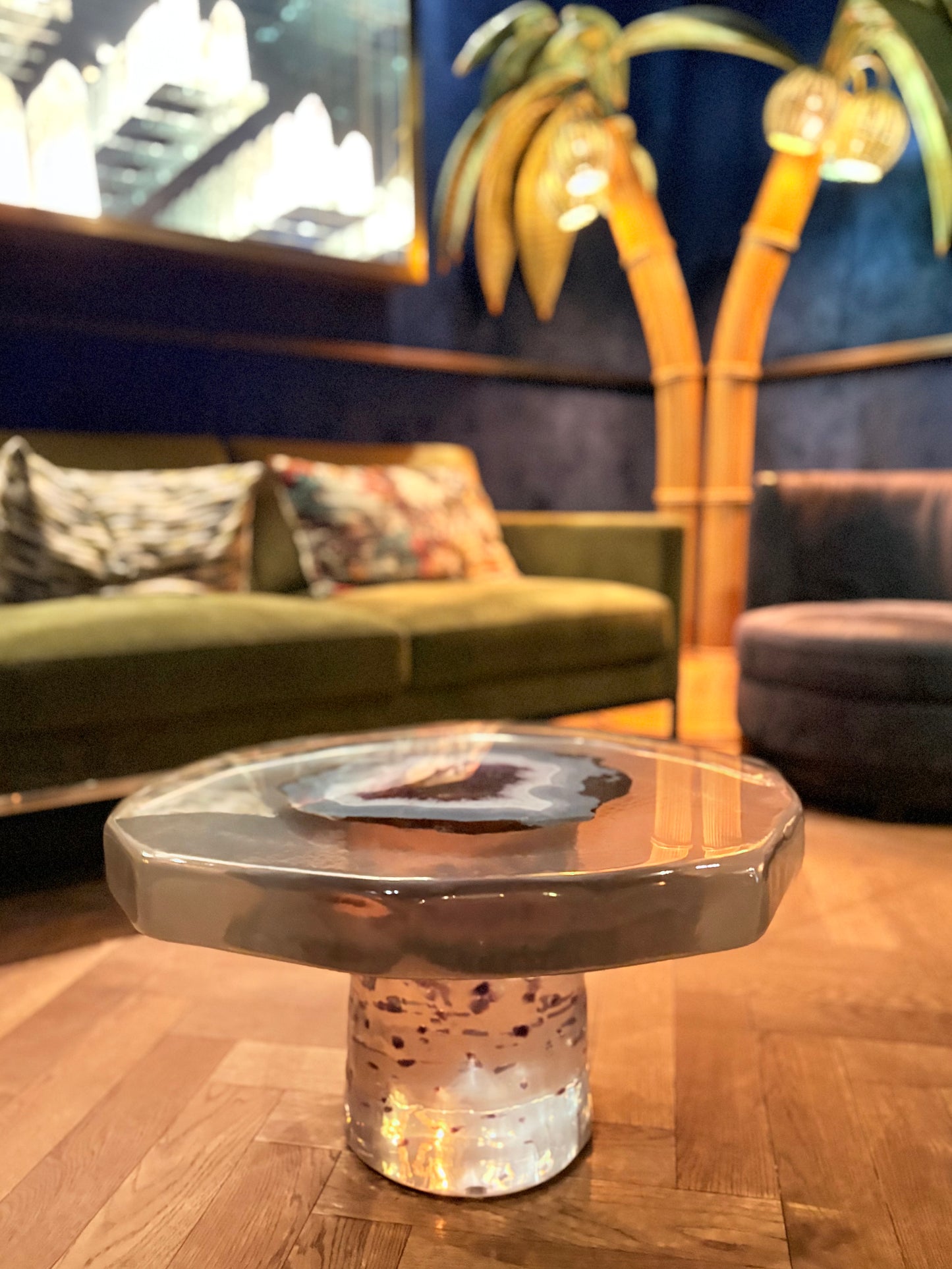 Table en améthyste personnalisée | Sculpture en géode d'agate | Œuvre d'art 3D | Leonardo Gravina