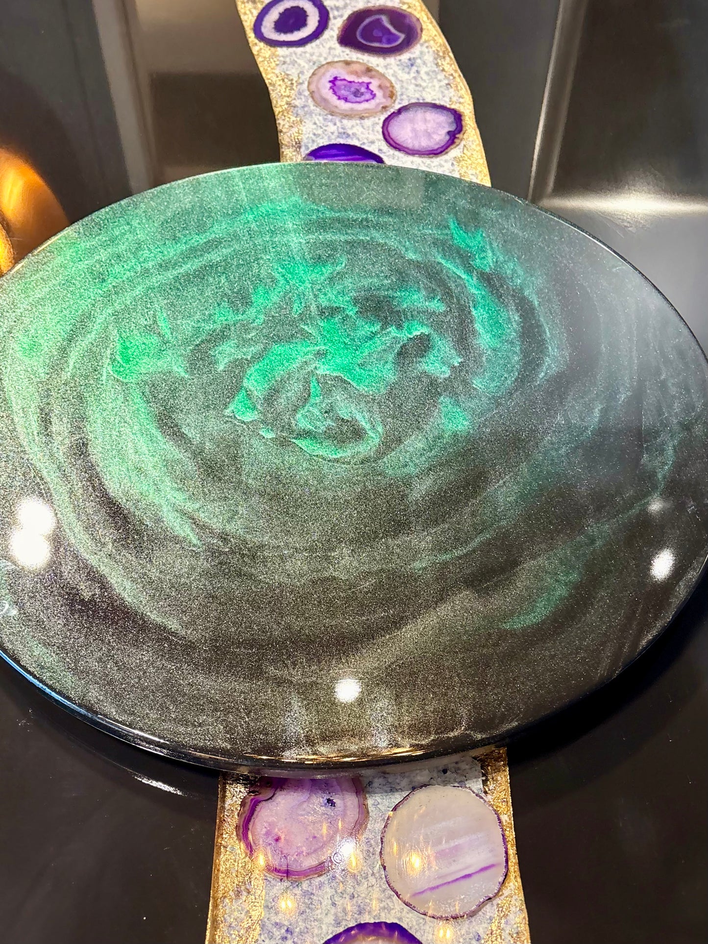 Luxury Lazy Susan | Rotating Centerpiece | Epoxy Resin Art