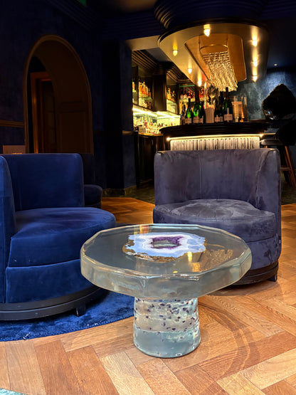 Table en améthyste personnalisée | Sculpture en géode d'agate | Œuvre d'art 3D | Leonardo Gravina