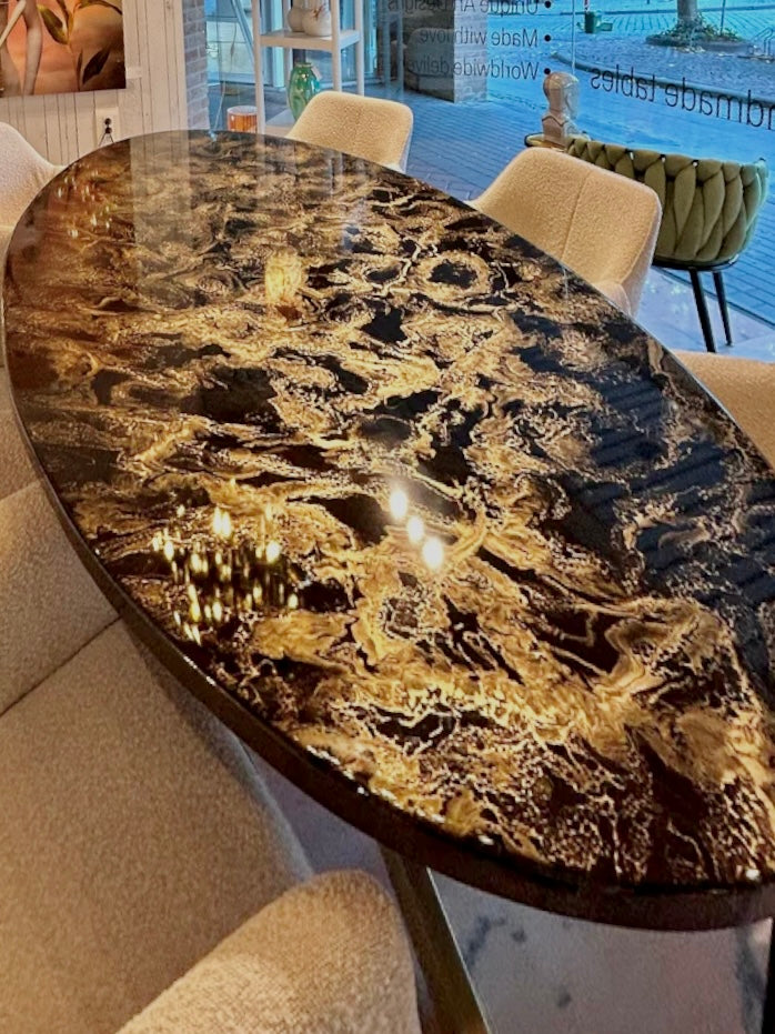 Gold Cloud Resin Table (Luxury Finish)