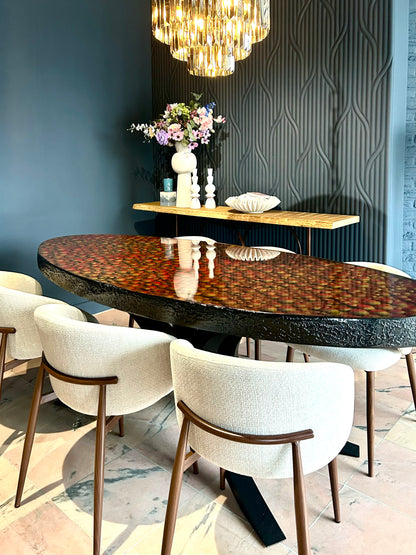 3d resin art dining table. one-of-a-kind