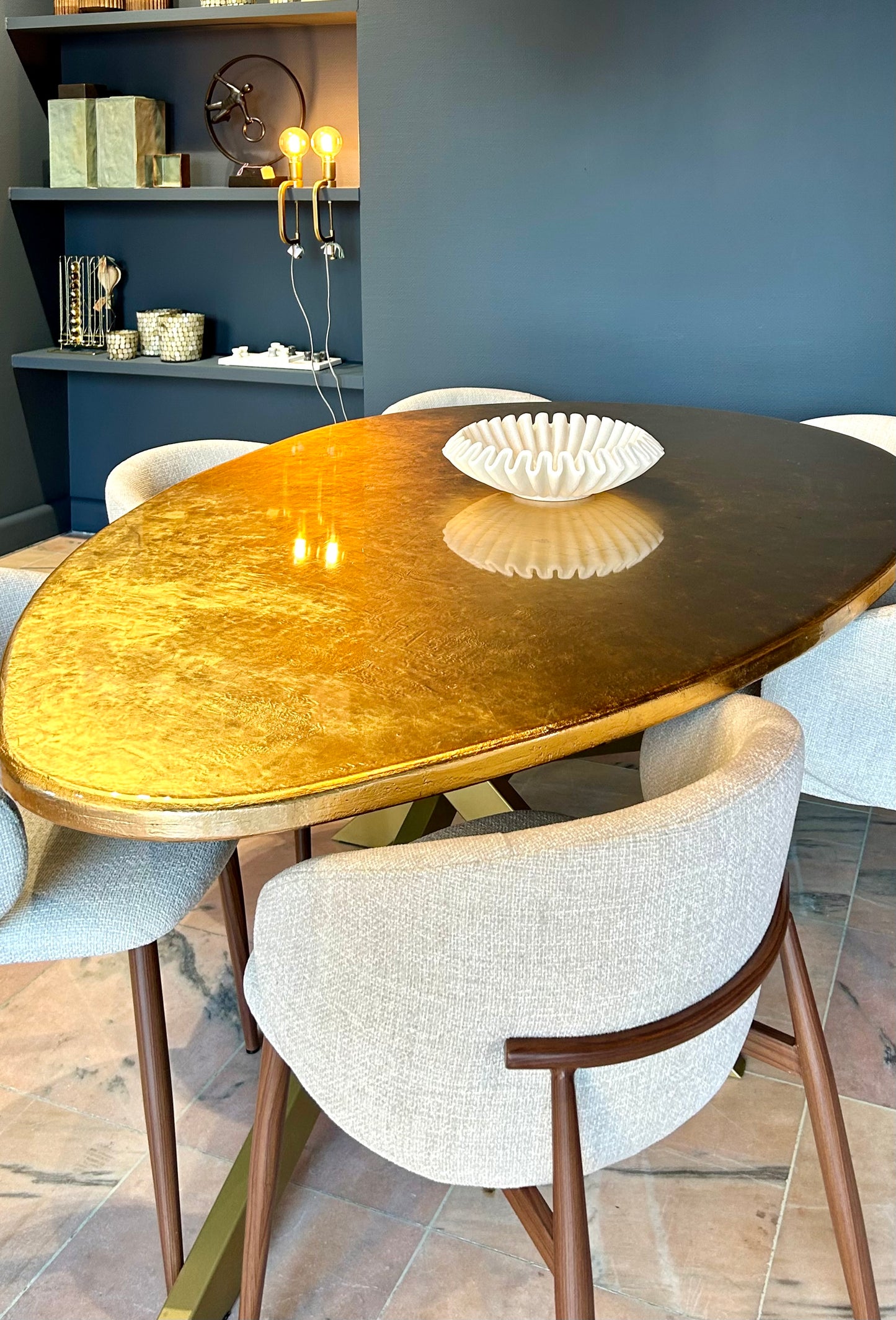 Feuilles d'or 24 carats pour table | Forme organique