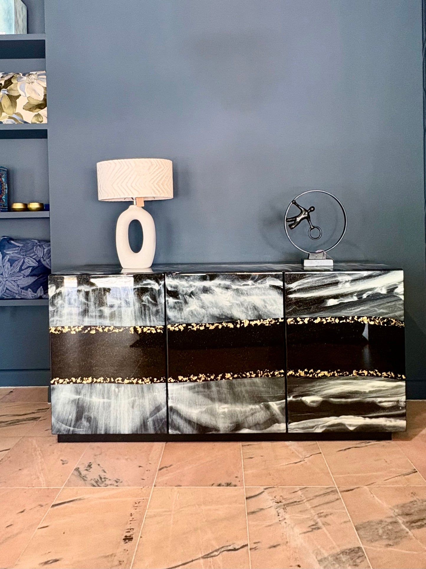 Beach Art Resin Sideboard (Custom Handmade)