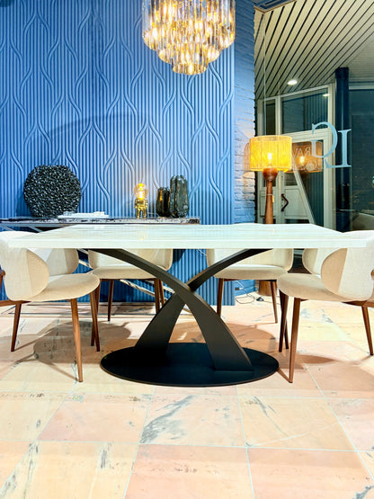 Marble Effect and Designer Table Legs (Premium Metal Base)