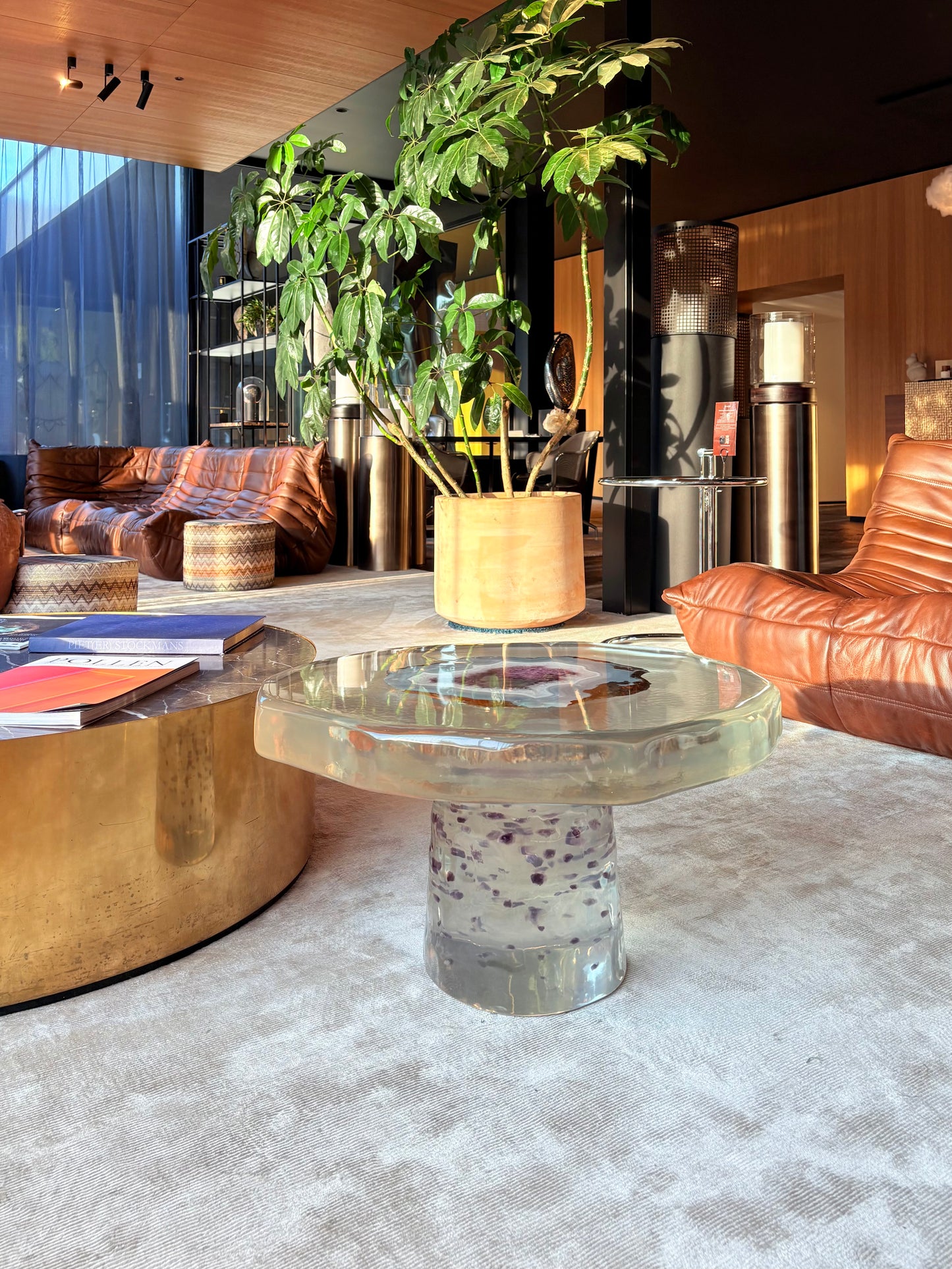 Table en améthyste personnalisée | Sculpture en géode d'agate | Œuvre d'art 3D | Leonardo Gravina