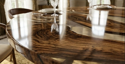 The Ethereal River Bespoke Walnut & Resin Dining Table