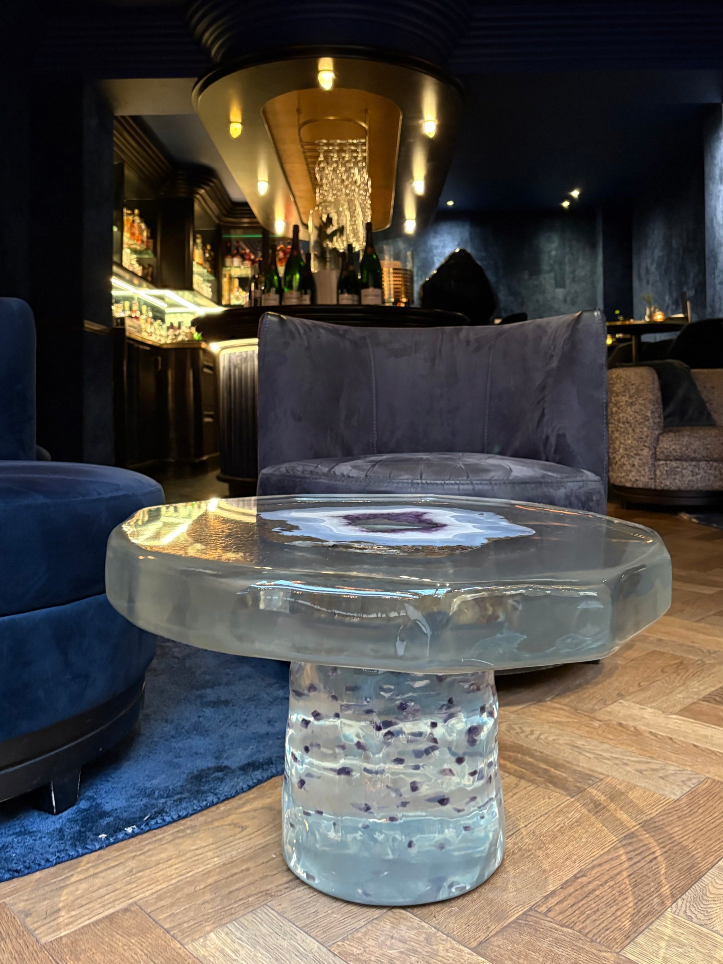 Table en améthyste personnalisée | Sculpture en géode d'agate | Œuvre d'art 3D | Leonardo Gravina