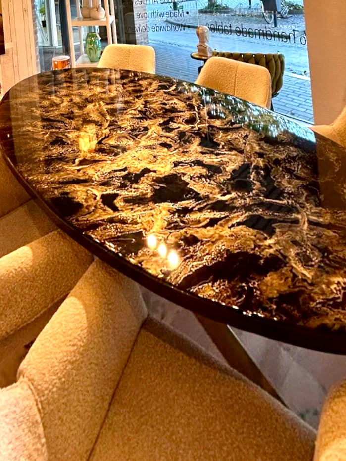 Gold Cloud Resin Table (Luxury Finish)