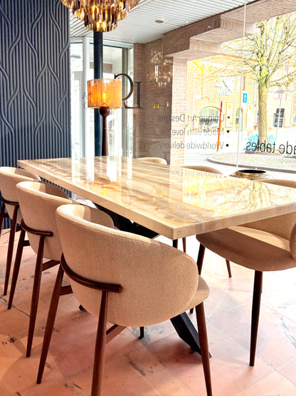 Silver & Gold Poured Resin Dining Table (Handmade Luxury Finish)