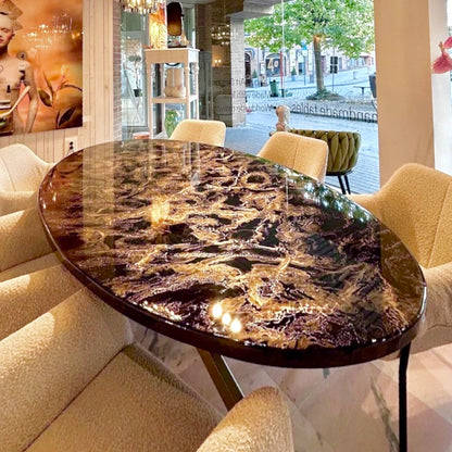 Gold Cloud Resin Table (Luxury Finish)