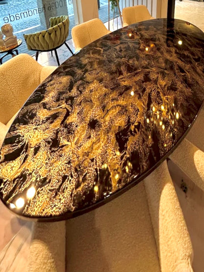Gold Cloud Resin Table (Luxury Finish)